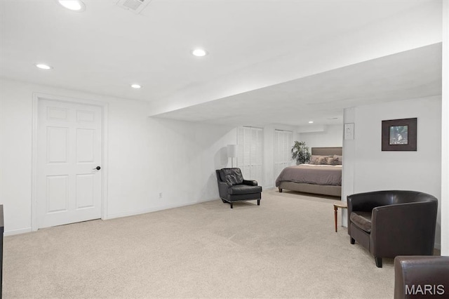 350 Barnett Dr, Edwardsville, IL 62025 - sitting room featuring carpet, recessed lighting, and baseboards