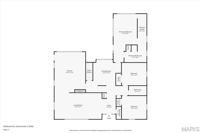350 Barnett Dr, Edwardsville, IL 62025 - property floor plan