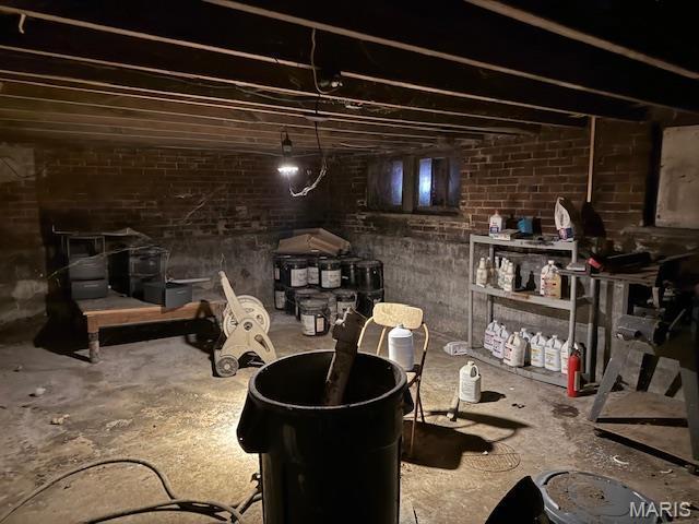 3936 Cook Ave, Saint Louis, MO 63113 - unfinished basement with brick wall