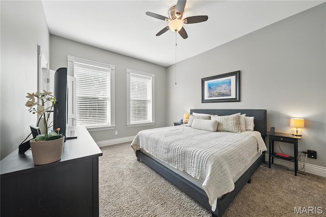 3015 Indiana Ave, Saint Louis, MO 63118 - bedroom with light colored carpet, baseboards, and a ceiling fan