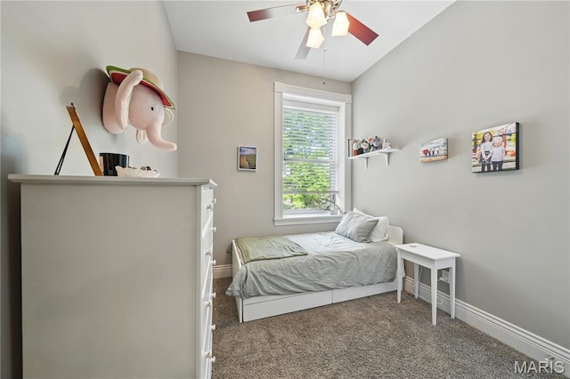 3015 Indiana Ave, Saint Louis, MO 63118 - bedroom with carpet floors, baseboards, and a ceiling fan