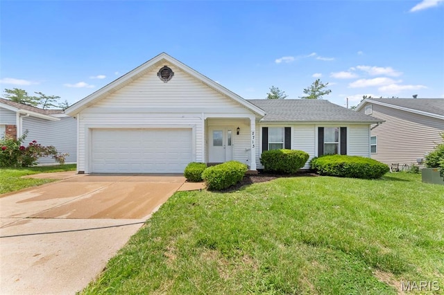 2713 Chapel View Dr, Florissant, MO 63031 - ranch-style home with a garage, driveway, and a front yard