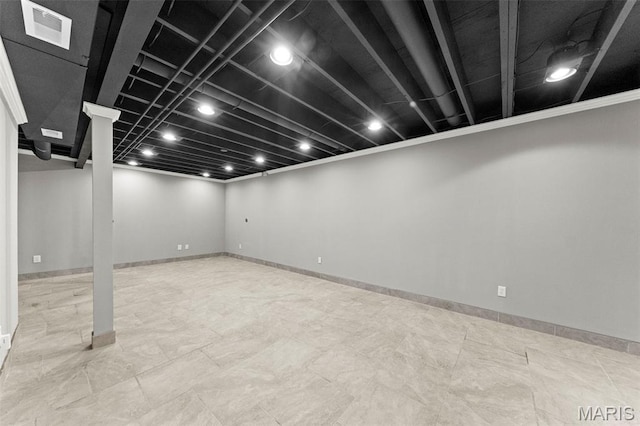 2713 Chapel View Dr, Florissant, MO 63031 - finished below grade area with baseboards