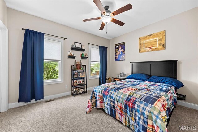 111 Foristell Ridge Ct, Foristell, MO 63348 - bedroom featuring carpet flooring, baseboards, and a ceiling fan