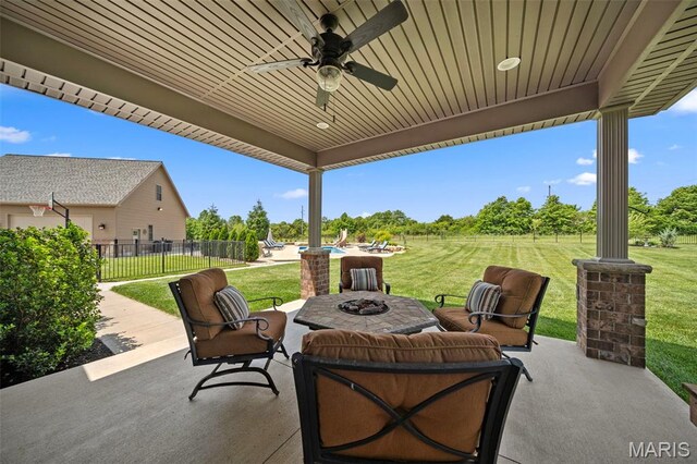 111 Foristell Ridge Ct, Foristell, MO 63348 - view of patio with ceiling fan