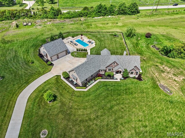 111 Foristell Ridge Ct, Foristell, MO 63348 - overview of rural landscape with a pool