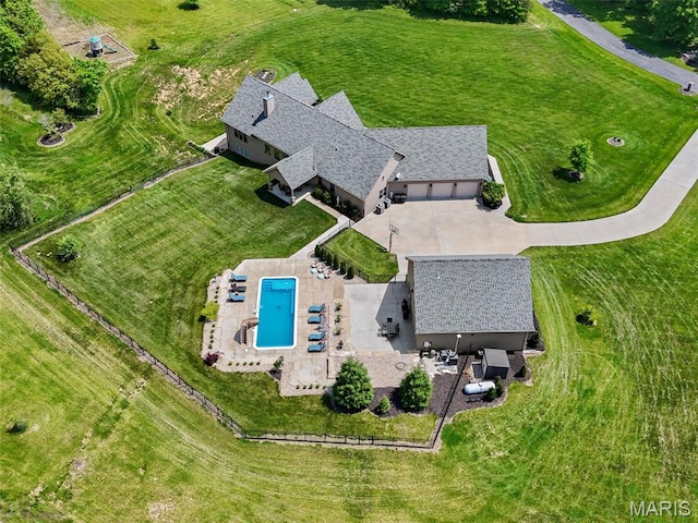 111 Foristell Ridge Ct, Foristell, MO 63348 - aerial view of a pool