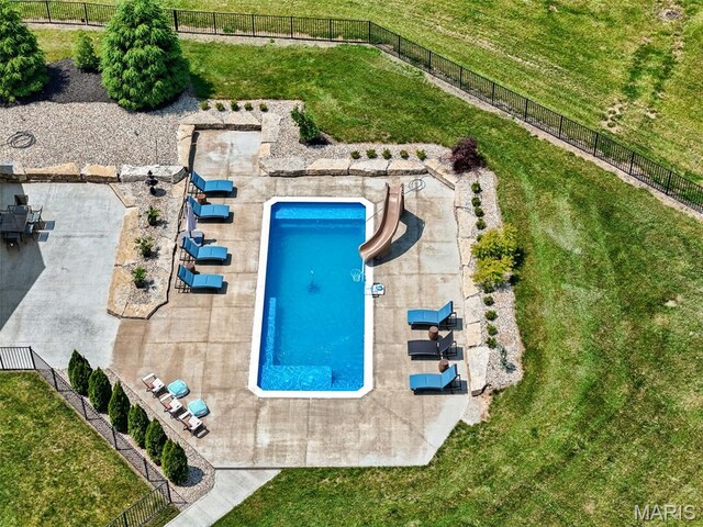 111 Foristell Ridge Ct, Foristell, MO 63348 - aerial view of a pool area