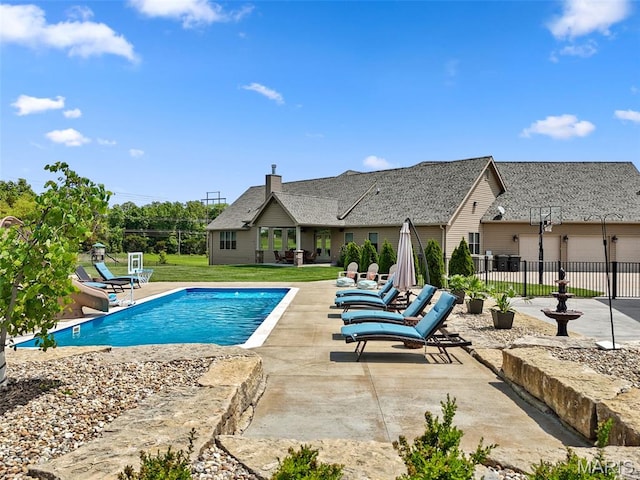 111 Foristell Ridge Ct, Foristell, MO 63348 - view of swimming pool with a patio and a water slide