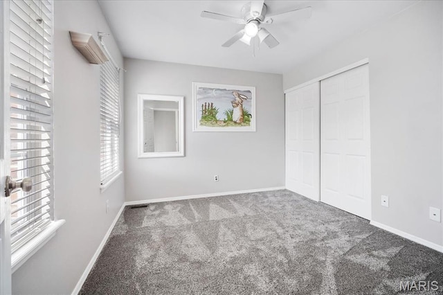 300 Wildberry Ln, Saint Charles, MO 63304 - unfurnished bedroom featuring carpet floors, a closet, and a ceiling fan