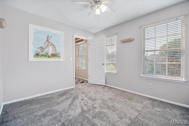 300 Wildberry Ln, Saint Charles, MO 63304 - carpeted empty room with ceiling fan and baseboards