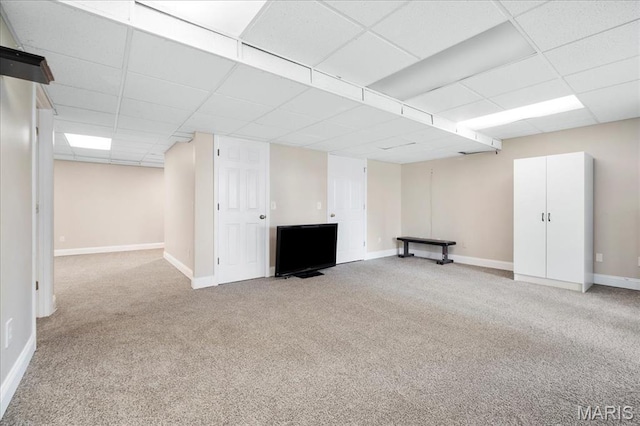 300 Wildberry Ln, Saint Charles, MO 63304 - basement featuring carpet floors and a paneled ceiling