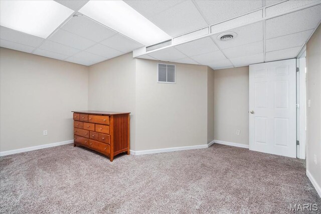 300 Wildberry Ln, Saint Charles, MO 63304 - finished below grade area with a drop ceiling and carpet flooring