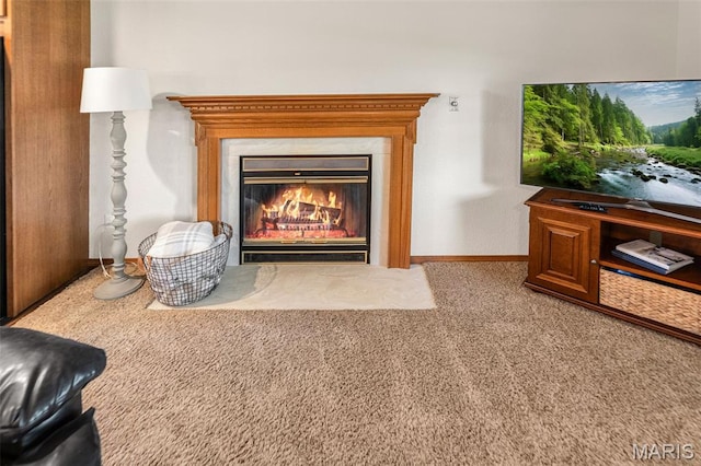 511 E Wilson St, Beckemeyer, IL 62219 - detailed view of carpet, baseboards, and a premium fireplace