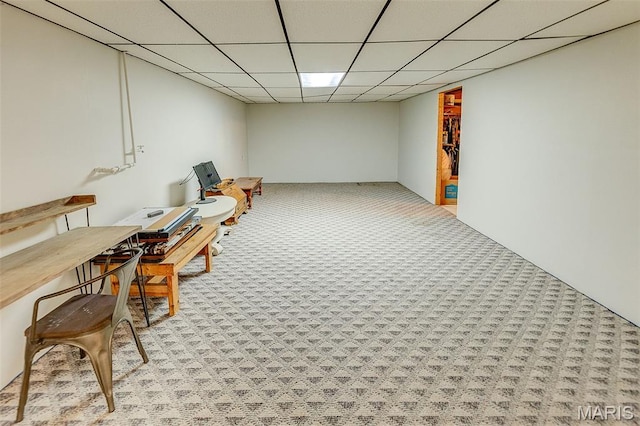 511 E Wilson St, Beckemeyer, IL 62219 - home office with a paneled ceiling and carpet flooring
