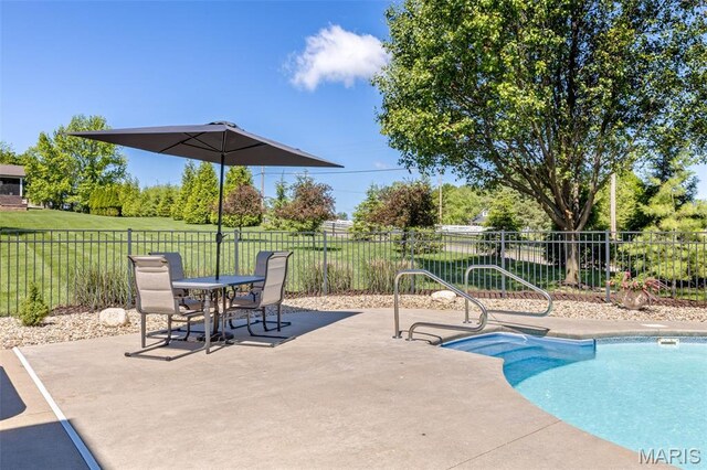 5316 Enchanted Ct, Weldon Spring, MO 63304 - view of pool with a patio, a fenced backyard, and outdoor dining area