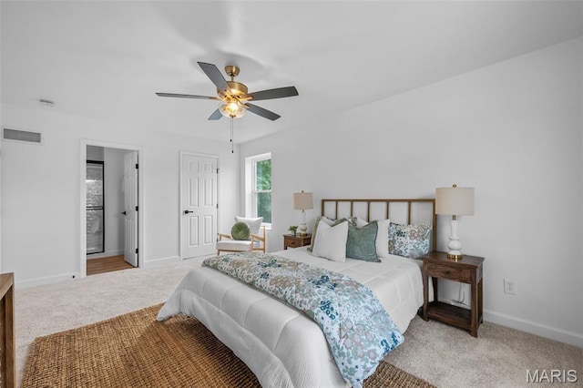 2736 Ashrock Dr, Saint Louis, MO 63129 - bedroom featuring carpet, baseboards, and ceiling fan