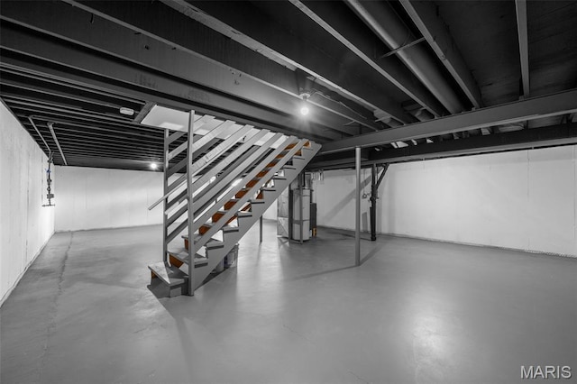 2736 Ashrock Dr, Saint Louis, MO 63129 - finished below grade area with stairs and heating unit