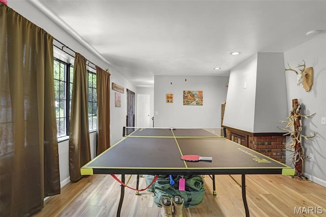 28 French Quarter, Belleville, IL 62223 - recreation room with wood finished floors, baseboards, and recessed lighting