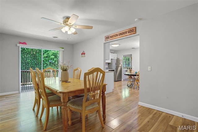 28 French Quarter, Belleville, IL 62223 - dining space featuring healthy amount of natural light, a ceiling fan, and baseboards