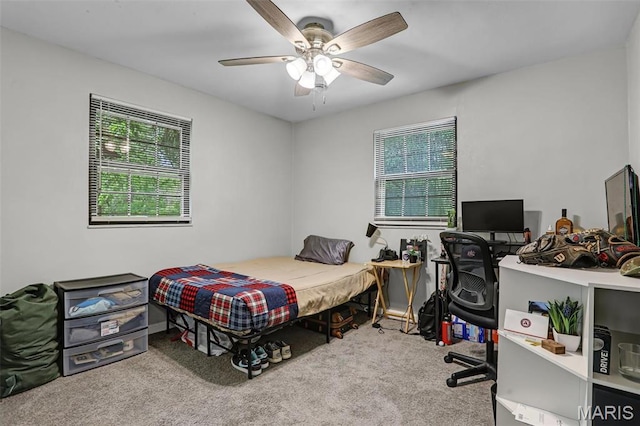 28 French Quarter, Belleville, IL 62223 - carpeted bedroom featuring a ceiling fan and a desk