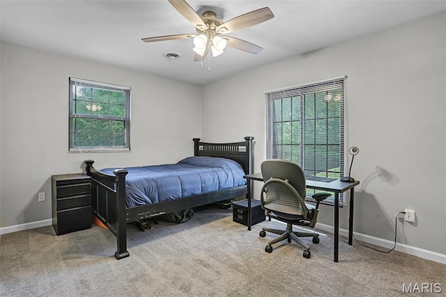 28 French Quarter, Belleville, IL 62223 - bedroom with carpet, baseboards, and a ceiling fan