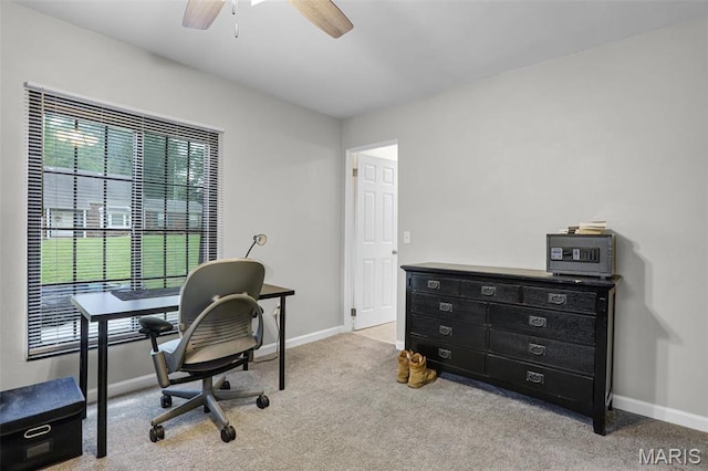 28 French Quarter, Belleville, IL 62223 - office space featuring baseboards, carpet flooring, and a ceiling fan