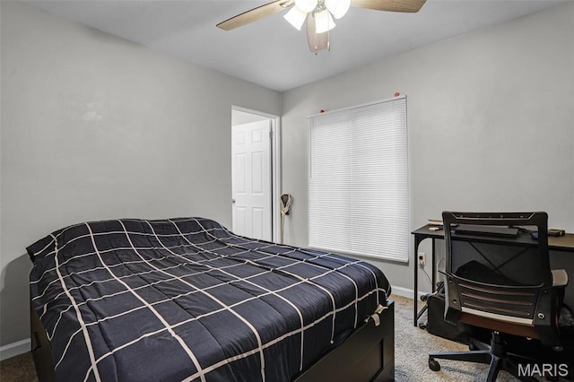 28 French Quarter, Belleville, IL 62223 - carpeted bedroom with baseboards and ceiling fan