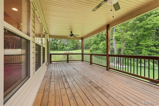 1419 Crimson King Way, Troy, IL 62294 - wooden terrace with ceiling fan