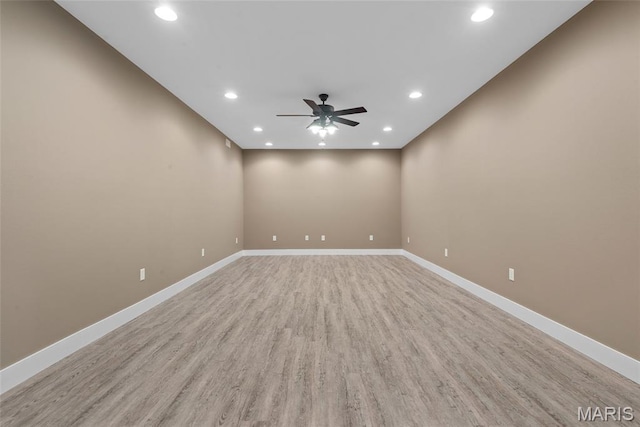 1419 Crimson King Way, Troy, IL 62294 - empty room with a ceiling fan, recessed lighting, light wood-style flooring, and baseboards