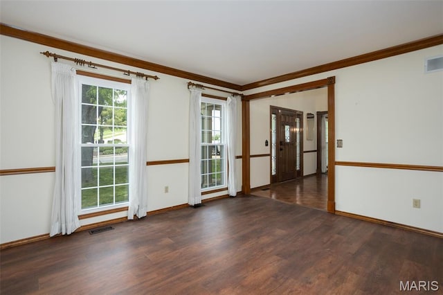 712 Carman Oaks Ct, Manchester, MO 63021 - unfurnished room with wood finished floors, ornamental molding, and baseboards