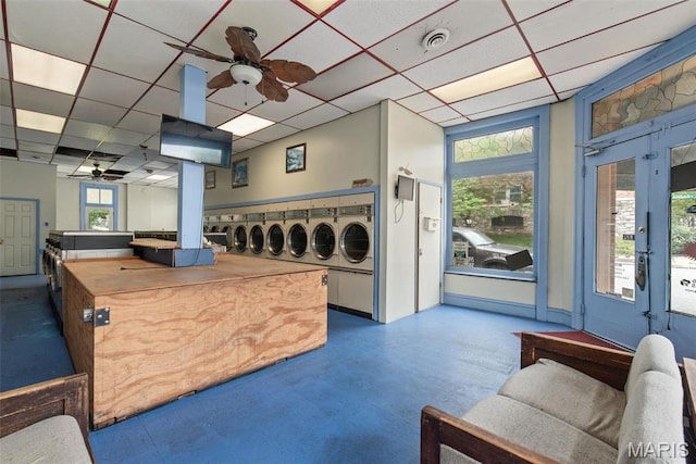 3456 Miami St, Saint Louis, MO 63118 - reception with ceiling fan and a paneled ceiling