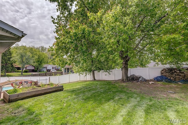view of yard with a vegetable garden