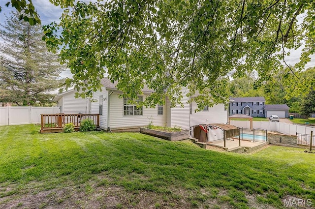 rear view of property with a deck