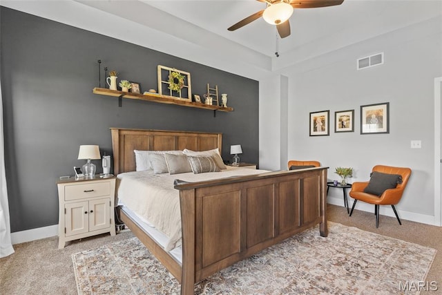 136 Oakshire Dr, Troy, IL 62294 - bedroom featuring light carpet, baseboards, and ceiling fan