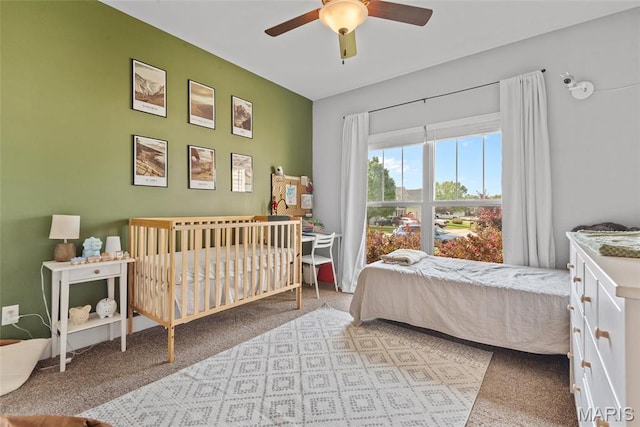 136 Oakshire Dr, Troy, IL 62294 - carpeted bedroom featuring a ceiling fan