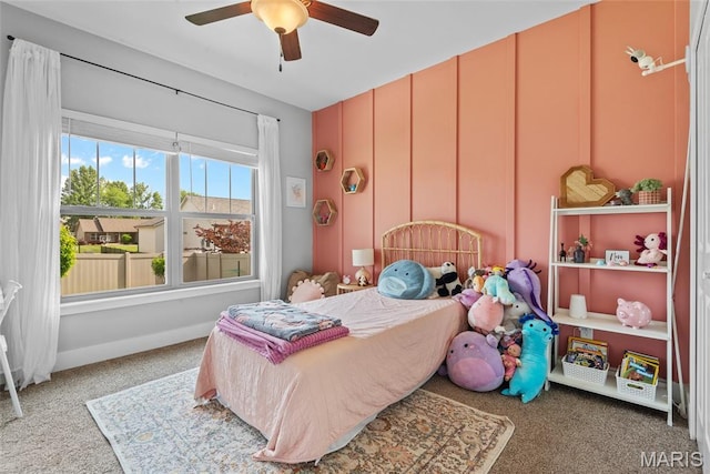 136 Oakshire Dr, Troy, IL 62294 - bedroom with carpet flooring and a ceiling fan
