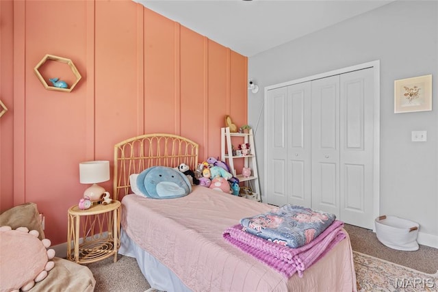 136 Oakshire Dr, Troy, IL 62294 - carpeted bedroom featuring a closet and baseboards