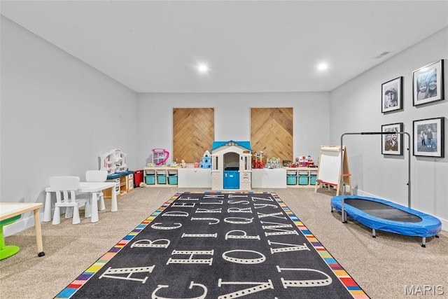 136 Oakshire Dr, Troy, IL 62294 - rec room featuring carpet and recessed lighting
