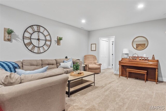 136 Oakshire Dr, Troy, IL 62294 - carpeted living room with recessed lighting and baseboards