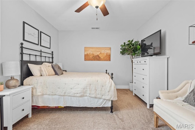 136 Oakshire Dr, Troy, IL 62294 - bedroom with light colored carpet and ceiling fan