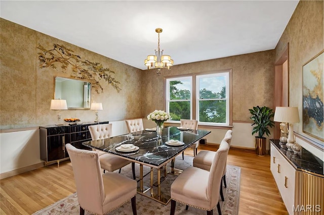 369 Halcyon Dr, Saint Louis, MO 63122 - dining space featuring light wood-style floors and a chandelier