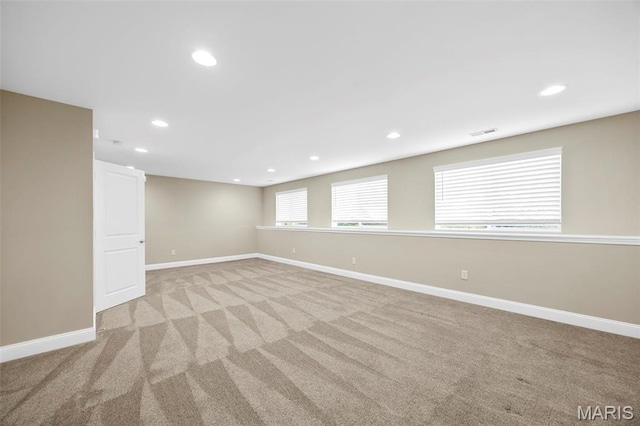 1109 Spruce Forest Dr, Lake St Louis, MO 63367 - below grade area featuring recessed lighting, carpet floors, and baseboards