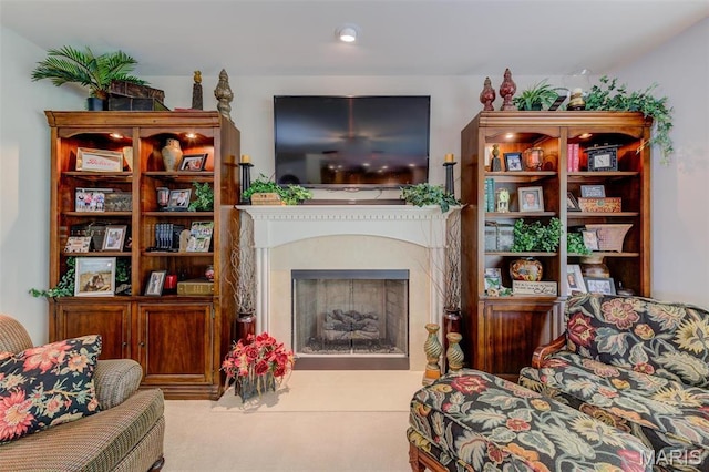 41 Deer Creek Dr, Ofallon, MO 63366 - living area with a fireplace with flush hearth