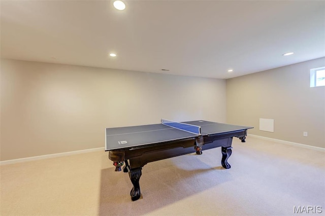 41 Deer Creek Dr, Ofallon, MO 63366 - game room featuring carpet, recessed lighting, and baseboards