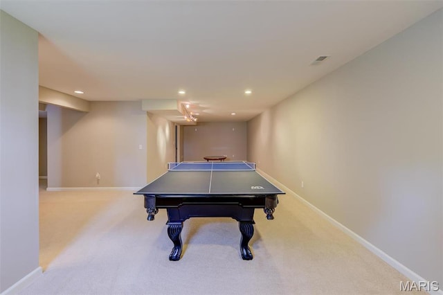 41 Deer Creek Dr, Ofallon, MO 63366 - game room featuring recessed lighting, carpet floors, and baseboards