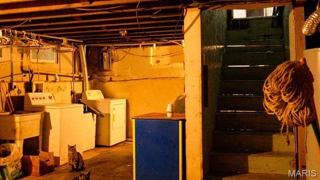 1732 Ferguson Ave, Granite City, IL 62040 - unfinished basement with separate washer and dryer