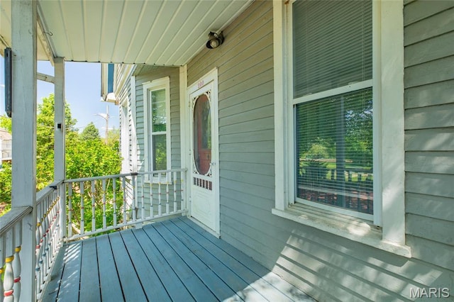 wooden deck with a porch
