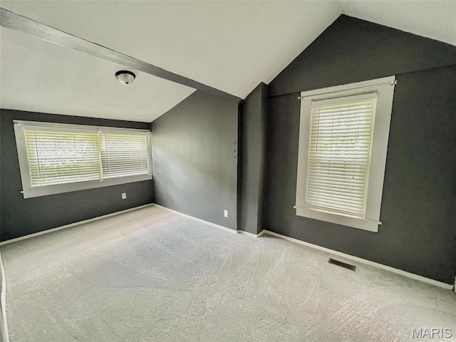 111 Portland Ave, Belleville, IL 62220 - spare room featuring vaulted ceiling, carpet floors, and baseboards