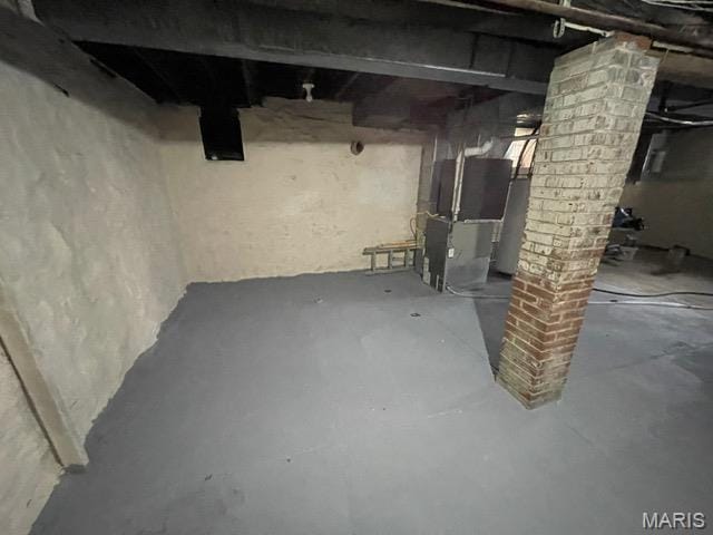 unfinished below grade area with heating unit